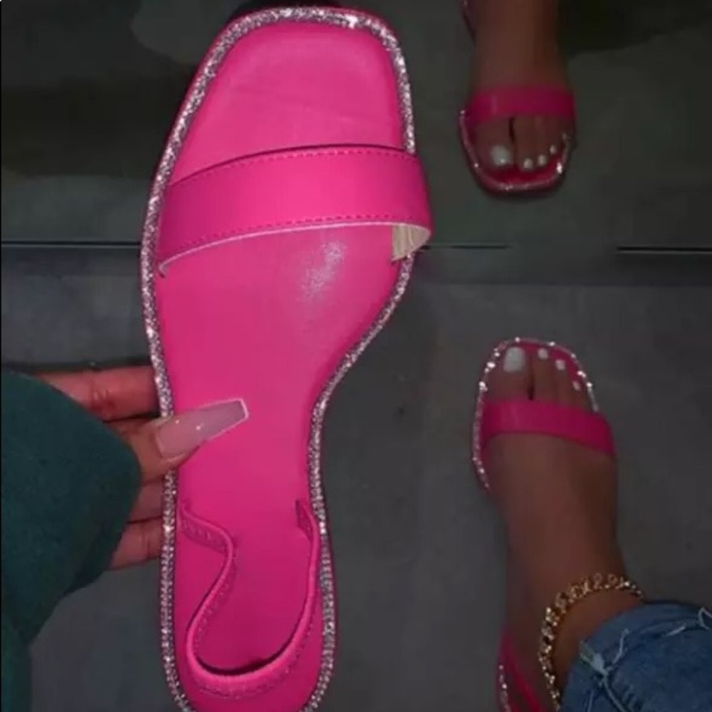Pink Rhinestone Sandals